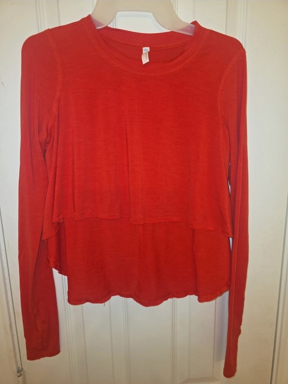 FP Movement Red High-low Crop Long-Sleeve Top
